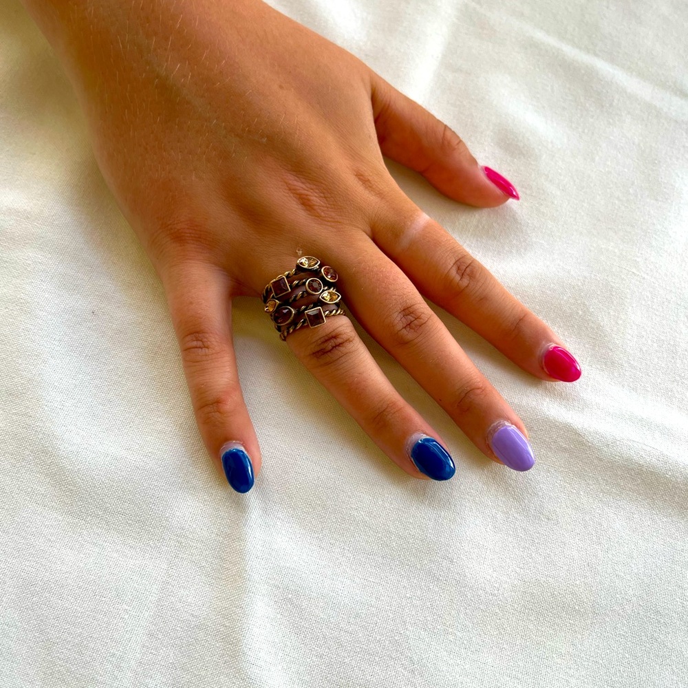 Golden Twisted Topaz Ring